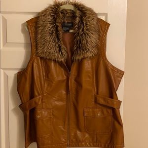 Faux leather vest